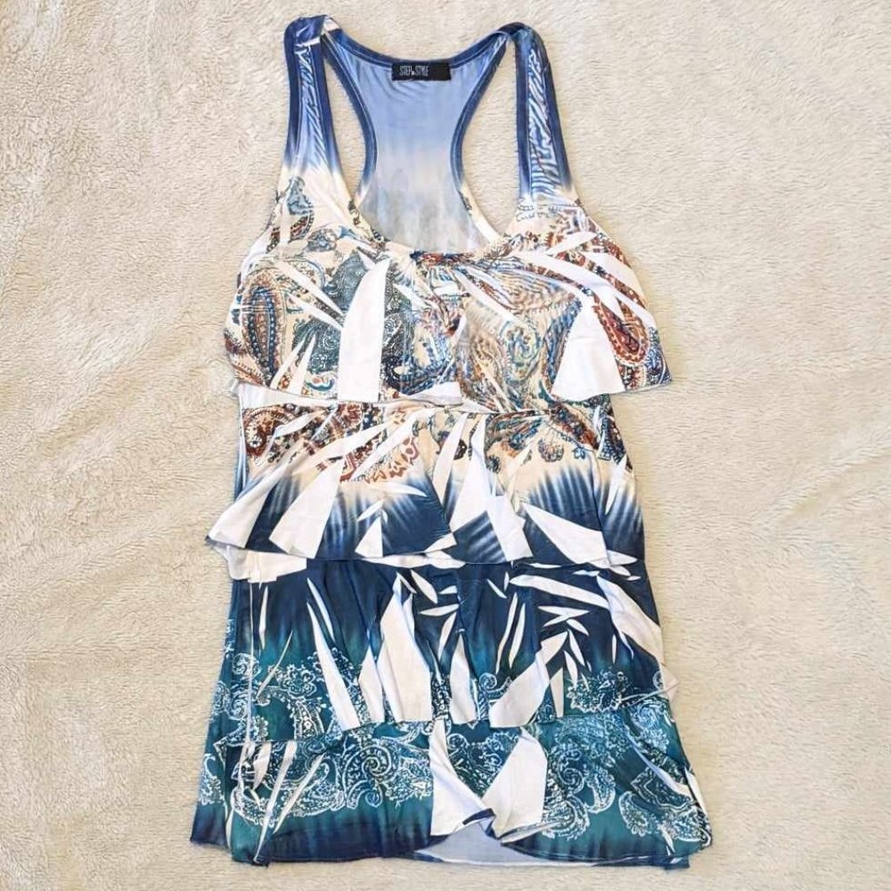 Step in Style Layered Flowing TBack Blouse